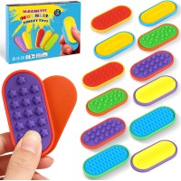 12PCS Silicone Magnetic Slider Toys，for Adults & Teens, Relieves Stress and Anxiety in Children with Autism. A Must-Have Toy for Office Desk Toy, Stocking Stuffers for Women Men Teen Gift
